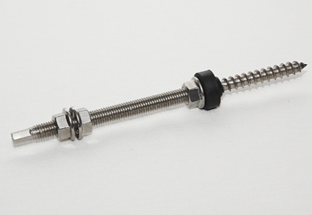 VITE DOPPIO FILETTO M10 CON GUARNIZIONE IN EPDM E PIASTRINA per FOTOVOLTAICO